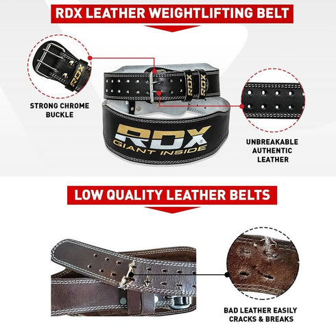 RDX 4 INCH LEATHER WEIGHT LIFTING BELT-4